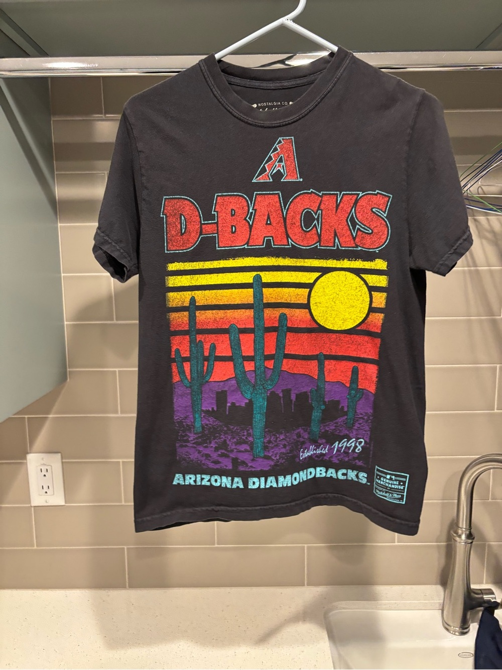 Arizona Diamondbacks Mitchell & Ness Tee Size S Dbacks Black